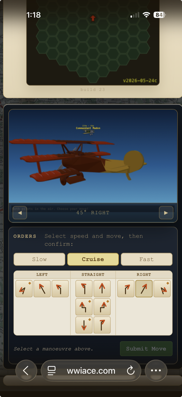 Aces of the Western Front mobile view